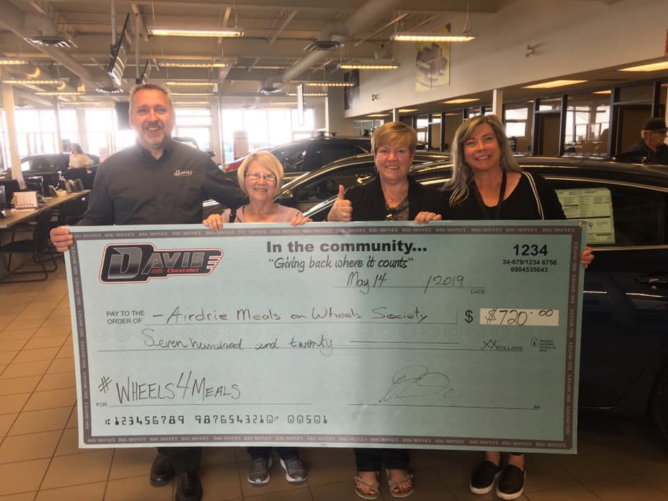 Davis Chevrolet Donation to Airdrie Meals on Wheels